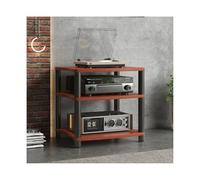 HTYUKFDG Meuble HiFi for Composants Audio/vidéo, Meuble de Rangement multimédia Moderne, Support Audio en Bois, Tour for Lecteur CD, for Salle d'enregistrement de Jeux(Brown,3 Tier)