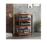 HTYUKFDG Meuble HiFi for Composants Audio/vidéo, Meuble de Rangement multimédia Moderne, Support Audio en Bois, Tour for Lecteur CD, for Salle d'enregistrement de Jeux(Brown,4 Tier)