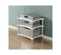 HTYUKFDG Meuble HiFi, Meuble multimédia AV, Meuble stéréo Ouvert en Bois, étagère Audio-vidéo, présentoir, Tour de Support Audio, Tourne-Disque for amplificateur, Console de Jeux(Wit,3 Tier)