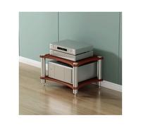 HTYUKFDG Meuble HiFi, Meuble multimédia AV, Meuble stéréo Ouvert en Bois, étagère Audio-vidéo, présentoir, Tour de Support Audio, Tourne-Disque for amplificateur, Console de Jeux(Brown,2 Tier)