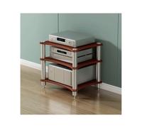 HTYUKFDG Meuble HiFi, Meuble multimédia AV, Meuble stéréo Ouvert en Bois, étagère Audio-vidéo, présentoir, Tour de Support Audio, Tourne-Disque for amplificateur, Console de Jeux(Brown,3 Tier)