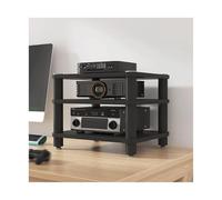 HTYUKFDG Meuble multimédia AV à 2/3/4 Niveaux, Meuble de Bureau Ouvert for Composants stéréo, Support HiFi en Bois, Tour Audio for Lecteur DVD, Console de Jeux, boîtier TV(Svart,40x40x35cm)
