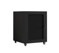 HTYUKFDG Meuble multimédia avec Porte en Maille Respirante et Serrure de sécurité Meuble stéréo avec Gestion des câbles et roulettes Support for Tourne-Disque for la Maison(Svart,2 Tier)