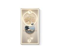 HTYUKFDG Peinture Arbre d'argent 3D décor d'art Mural avec Lampe à Lad Lampe de Chance de la Chance de décoration de décoration avec Un Pendentif en métal pendrier Mural Lumineux Lampe Étude