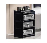 HTYUKFDG Support Audio en Acrylique, Meuble multimédia HiFi AV avec étagères réglables, Console de Tourne-Disque Moderne, étagère audiovisuelle, Meuble stéréo for la Maison(Dark,4 Tier)