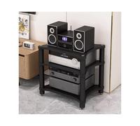 HTYUKFDG Support de Lecteur de CD avec Pieds amortisseurs Récepteur stéréo Meuble d'affichage d'équipement audiovisuel Support multimédia audiovisuel en Bois for cinéma Maison Bureau(Svart,3 Tier)