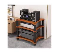 HTYUKFDG Support de Lecteur de CD avec Pieds amortisseurs Récepteur stéréo Meuble d'affichage d'équipement audiovisuel Support multimédia audiovisuel en Bois for cinéma Maison Bureau(Brown,3 Tier)