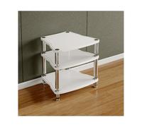 HTYUKFDG Support HiFi Audio vidéo, Support stéréo avec Pieds amortisseurs, Lecteur CD, Lecteur de disques, Meuble de Divertissement for la Maison(Wit,3 Tier)
