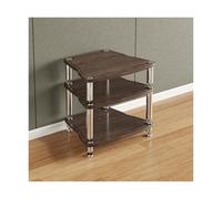 HTYUKFDG Support HiFi Audio vidéo, Support stéréo avec Pieds amortisseurs, Lecteur CD, Lecteur de disques, Meuble de Divertissement for la Maison(Walnut,3 Tier)