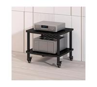 HTYUKFDG Support multimédia AV à roulettes, Meuble stéréo Moderne, étagère for Console de réception, Support for Composants Audio en Bois, Support HiFi for Salon, Salle d'enregistrement(Svart,2 Tier)
