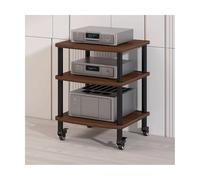 HTYUKFDG Support multimédia AV à roulettes, Meuble stéréo Moderne, étagère for Console de réception, Support for Composants Audio en Bois, Support HiFi for Salon, Salle d'enregistrement(Wit,3 Tier)