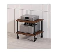 HTYUKFDG Support multimédia AV à roulettes, Meuble stéréo Moderne, étagère for Console de réception, Support for Composants Audio en Bois, Support HiFi for Salon, Salle d'enregistrement(Wit,2 Tier)