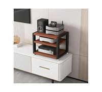 HTYUKFDG Support multimédia AV de Bureau, Armoire stéréo Ouverte, Support Audio à 2/3/4 Niveaux, Support Tour, Support de Rangement for amplificateur de Casque HiFi Portable(Brown,45x35x35.5cm)