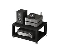 HTYUKFDG Support multimédia AV de Bureau, Armoire stéréo Ouverte, Support Audio à 2/3/4 Niveaux, Support Tour, Support de Rangement for amplificateur de Casque HiFi Portable(Svart,45x35x23cm)