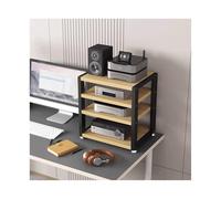 HTYUKFDG Support multimédia AV de Bureau, Armoire stéréo Ouverte, Support Audio à 2/3/4 Niveaux, Support Tour, Support de Rangement for amplificateur de Casque HiFi Portable(Natural,40x35x48cm)
