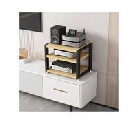 HTYUKFDG Support multimédia AV de Bureau, Armoire stéréo Ouverte, Support Audio à 2/3/4 Niveaux, Support Tour, Support de Rangement for amplificateur de Casque HiFi Portable(Natural,40x35x35.5cm)