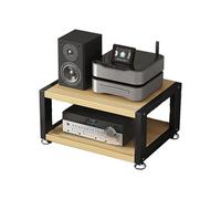 HTYUKFDG Support multimédia AV de Bureau, Armoire stéréo Ouverte, Support Audio à 2/3/4 Niveaux, Support Tour, Support de Rangement for amplificateur de Casque HiFi Portable(Natural,50x35x23cm)