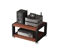 HTYUKFDG Support multimédia AV de Bureau, Armoire stéréo Ouverte, Support Audio à 2/3/4 Niveaux, Support Tour, Support de Rangement for amplificateur de Casque HiFi Portable(Brown,45x35x23cm)