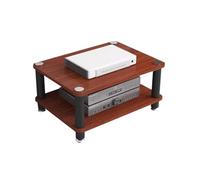 HTYUKFDG Support multimédia AV moderne en bois pour tourne-disque - Armoire stéréo - Étagère audiovisuelle - Tour audio pour salle d'enregistrement de jeux (rotatif, 2 niveaux)