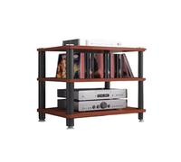 HTYUKFDG Support multimédia AV moderne en bois pour tourne-disque - Armoire stéréo - Étagère audiovisuelle - Tour audio pour salle d'enregistrement de jeux (rotatif, 3 niveaux)