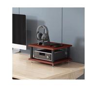HTYUKFDG Support multimédia AV Multicouche, Meuble Audio de Bureau Mobile, Tour Ouverte for Lecteur CD, Meuble stéréo, Meuble d'angle for Composants, for la Maison et Le Bureau(Rot,2 Tier)