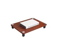 HTYUKFDG Support multimédia AV, Support d'affichage HiFi Multicouche, Tour Audio en Bois avec Tube en Acier, étagère de Rangement stéréo Ouverte for Console de Jeu(Brown,1 Tier)
