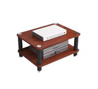 HTYUKFDG Support multimédia AV, Support d'affichage HiFi Multicouche, Tour Audio en Bois avec Tube en Acier, étagère de Rangement stéréo Ouverte for Console de Jeu(Brown,2 Tier)