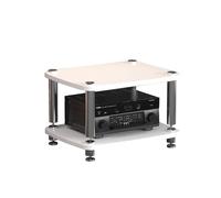 HTYUKFDG Support multimédia AV, Support HiFi, Tour Audio, Lecteur CD en Bois, Meuble d'angle Compatible with Console de Jeux, étagère Compatible with la Maison(Wit,2 Tier)