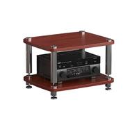 HTYUKFDG Support multimédia AV, Support HiFi, Tour Audio, Lecteur CD en Bois, Meuble d'angle Compatible with Console de Jeux, étagère Compatible with la Maison(Rot,2 Tier)