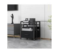 HTYUKFDG Support stéréo 2/3/4 Niveaux avec roulettes et tiroir, Support multimédia AV Mobile, réglable, équipement de Divertissement vidéo, Console, étagère for cinéma Maison, Bureau(Svart,58.5cm)