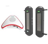 HTZSAFE Système d'alarme solaire sans fil pour allée - Portée de 0,4 km - Capteur de 90 m - Pas de câblage, pas besoin de changer la batterie