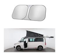 HTZSQ Pare Soleil Voiture Pare Brise Avant pour Volkswagen T6 California,Argent Titane Couverture Pare Brise Flexible Pare-Soleil intérieur Pliable Protection UV Accessoires Auto