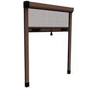 HU-firma Moustiquaires en aluminium vertical, marron, 140 x 170 cm