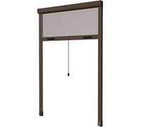 HU-firma Moustiquaires en aluminium vertical, marron, 160 x 170 cm