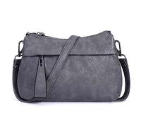 HUA ANGEL Sac à Main Femme Tendance 2025 Avec Multi-Poches Sac Bandoulière en Cuir Souple Lavé Sacoche Élégant Pour Voyage Travail Soirée Mariage Quotidien - 2 bandoulières amovibles hiver