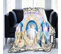 HUA5D Couverture Polaire Enfant Adulte Vierge Marie 150X200 Couverture en Flanelle Imprimée en 3D,Couvertures Et Plaids,Couverture Parure De Lit 1 Personnes Cadeaux pour Garçons Et Filles,A567