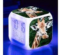 HUA5D Girafe Reveil Numerique,Reveil Lumineux Enfant Garçon Fille,Mignonne Voyage Réveil,Kids Wake Up Light Digital Alarm Clock,7 Couleurs Changeantes Veilleuse Horloge(A1487)
