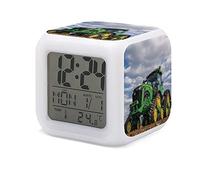 HUA5D Reveil Enfant Numérique,Thème Tracteur Veilleuse À 7 Couleurs Changeantes Wake Up Light,Réveil De Chevet Garçon Fille,avec Date Calendrier Température,A32
