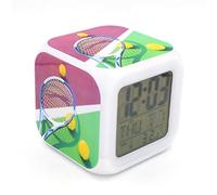 HUA5D Reveil Numerique Enfant Veilleuse Tennis Raquette Sports De Balle Cadeau Ado Garcon Fille,Reveil Wake Up Light avec 7 Couleurs Changer La Date Affichage De La Température Veilleuse A416