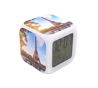 HUA5D Reveil Numerique Enfant Veilleuse Tour Eiffel De Paris Cadeau Ado Garcon Fille,Reveil Digital Wake Up Light avec 7 Couleurs Changer La Date Affichage De La Température Veilleuse A161