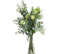 huaao 2pcs Bouquet de Fleurs Artificielles Rose Branche DEucalyptus au Souffle de bébé Faux Gypsophile de Feuilles Feuillage Plantes Artificielle pour Fête Mariage Décoration de la Maison, Vert