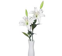 huaao 2PCS Fleurs Artificielles lys Blanc en Latex 76 cm de Tige, Touche Véritable, Bouquets Artificiels Arrangement Floral Floraux, Décoration pour Mariage, Fête, Bureau, Centres de Table