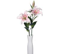 huaao 2PCS Fleurs Artificielles lys en Latex 76 cm de Tige, Touche Véritable, Bouquets Artificiels Arrangement Floral Floraux, Décoration pour Mariage, Fête, Bureau, Centres de Table-Rose