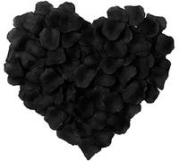 huaao 3000pcs Pétales de Rose Artificielle en Soie Artificiels Fleurs Décoration Romantique pour Mariage Saint Valentin, Fête, Anniversaire Fiançailles Confettis Se sont Fiancés Proposer, Noir