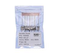 HUABAN 10 pièces 1N5406 Diode de redressement 3A 600V DO-201AD (DO-27) Axial 5406 3 Amp 600 volts