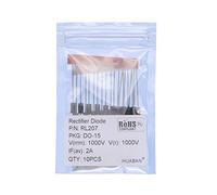 HUABAN 10 pièces RL207 Diode de redressement 2A 1000V DO-15 (DO-204AC) Axial 2 Amp 1000 Volt