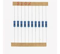 HUABAN 100 Pièces 0.5 Watts 1/2W 510R 510 Ohm 1% Résistance à film métallique