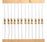 HUABAN 100 Pièces 0.5 Watts 1/2W 91R 91 Ohm 5% Résistance à couche de carbone