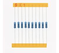 HUABAN 100 Pièces 0.5 Watts 1/2W 9K1 Ohm 1% Résistance à film métallique