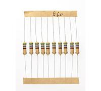 HUABAN 100 Pièces 1 Watts 1W 560R 560 Ohm 5% Résistance à couche de carbone